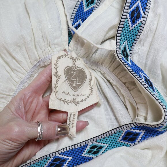 Z&L Maxi Dress Womens S Ivory Granola Girl Boho Bohemian Hippie Festival Resort - Picture 11 of 16